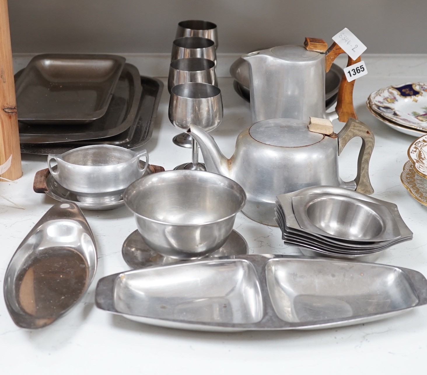 Various 1960's stainless steel wares including Danish and Piqcuot ware